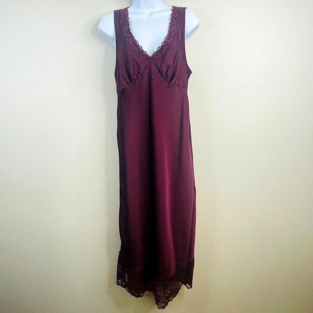 Old Navy Babydoll Y2K Slip Dress Womens Small Burgundy Whimsigoth Fairy Romantic